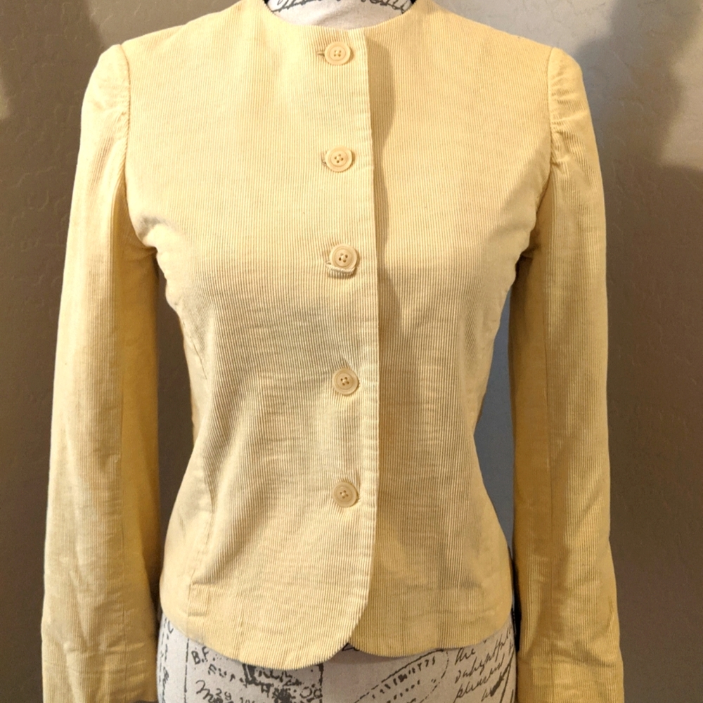 Vintage Early 80s Corduroy Jacket Blazer Handmade Sateen Lining